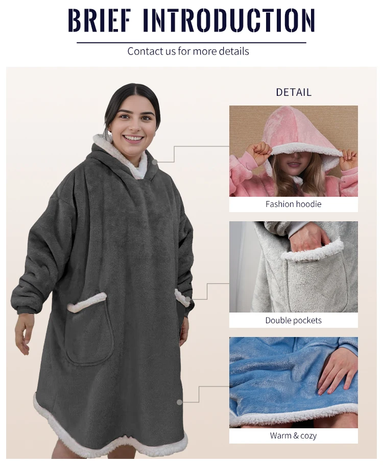 Oodie Comfy Winter Super Soft Warm Oversized Wearable Blanket Hoodie