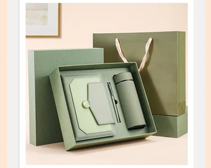 Customized Luxury Planner Journal Notebook Gift Set With Pen and Bottle Notebook Business Gift Thermos Cup