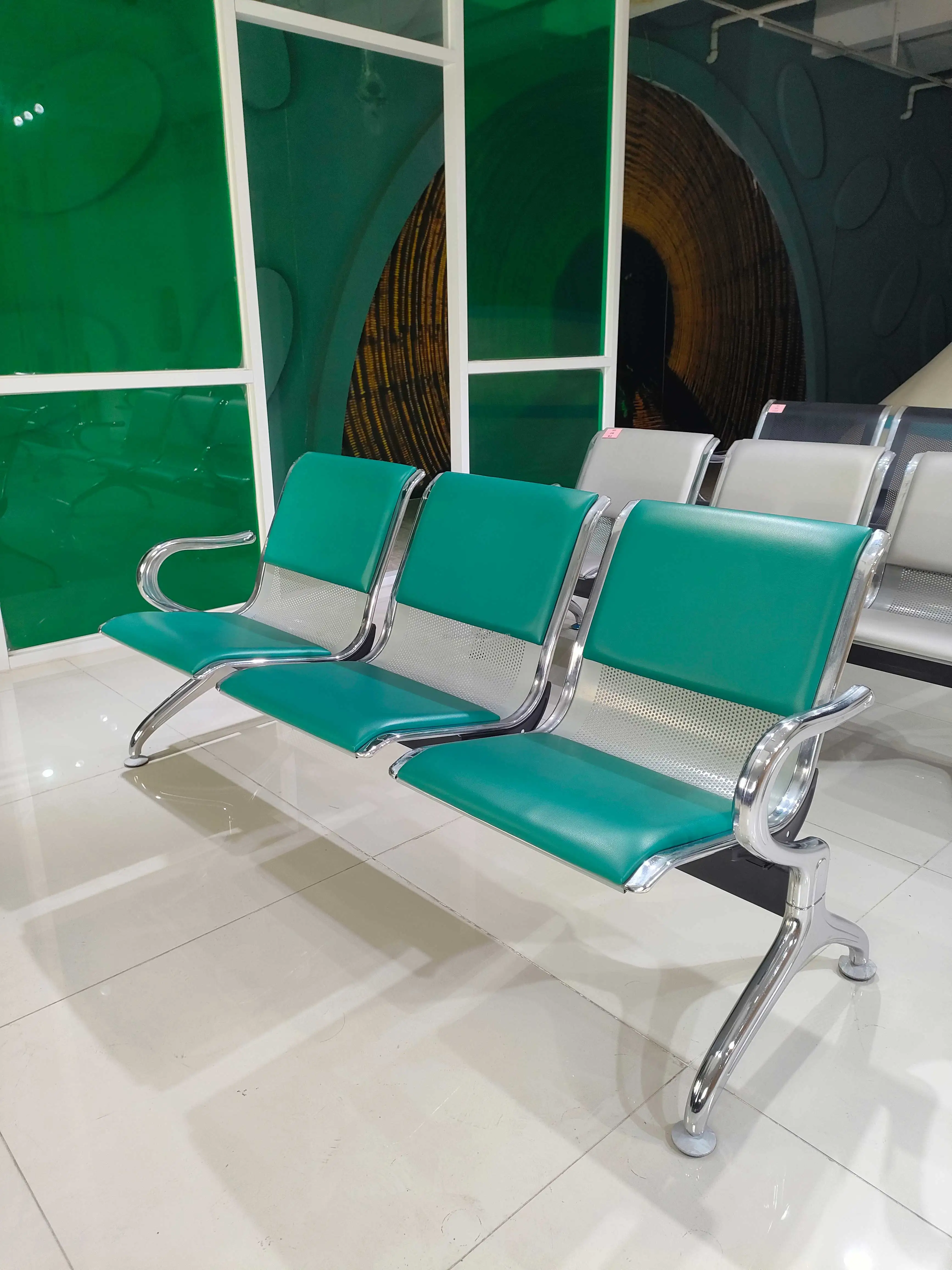 High Quality Customized Modern PU Eco-Friendly Hospital Waiting Chairs 1-Seat 3-Seat 5-Seat Options School Dining Public Office 5