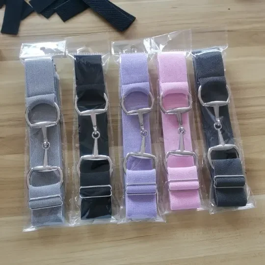 Dielianyi 2PCS 1.5-inch Elastic Equestrian Belt With Horse Bit Buckle