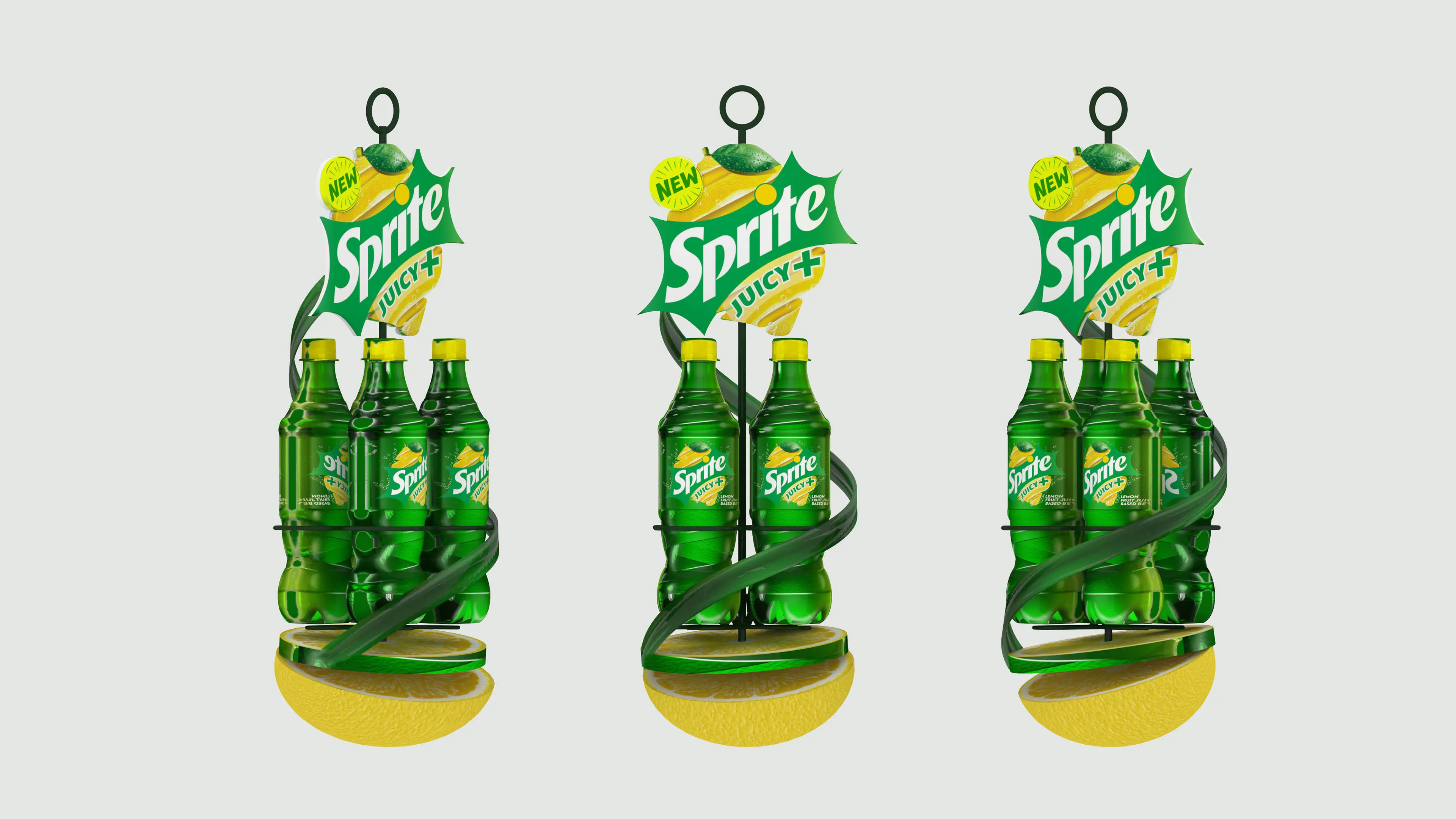 Custom Supermarket Sprite Soft Drink Metal Display Unit