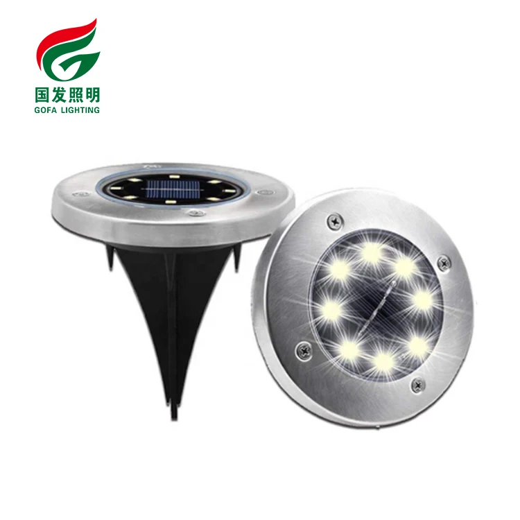 Hot Selling Smart Sensor  Garden Lawn Stainless Steel Solar Disc Safety Powered Led Outdoor Walkway Solar Ground Lights