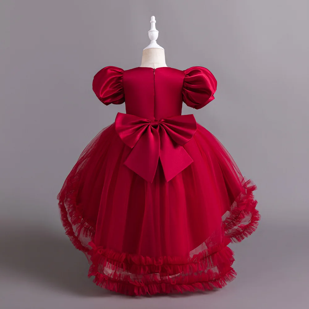 Toddler Baby Sequin Tulle Tutu Puffy Elegant Kids Birthday Party Trail Gown Flower Girl Dress For Wedding 1
