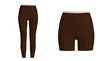 legging corto marrón
