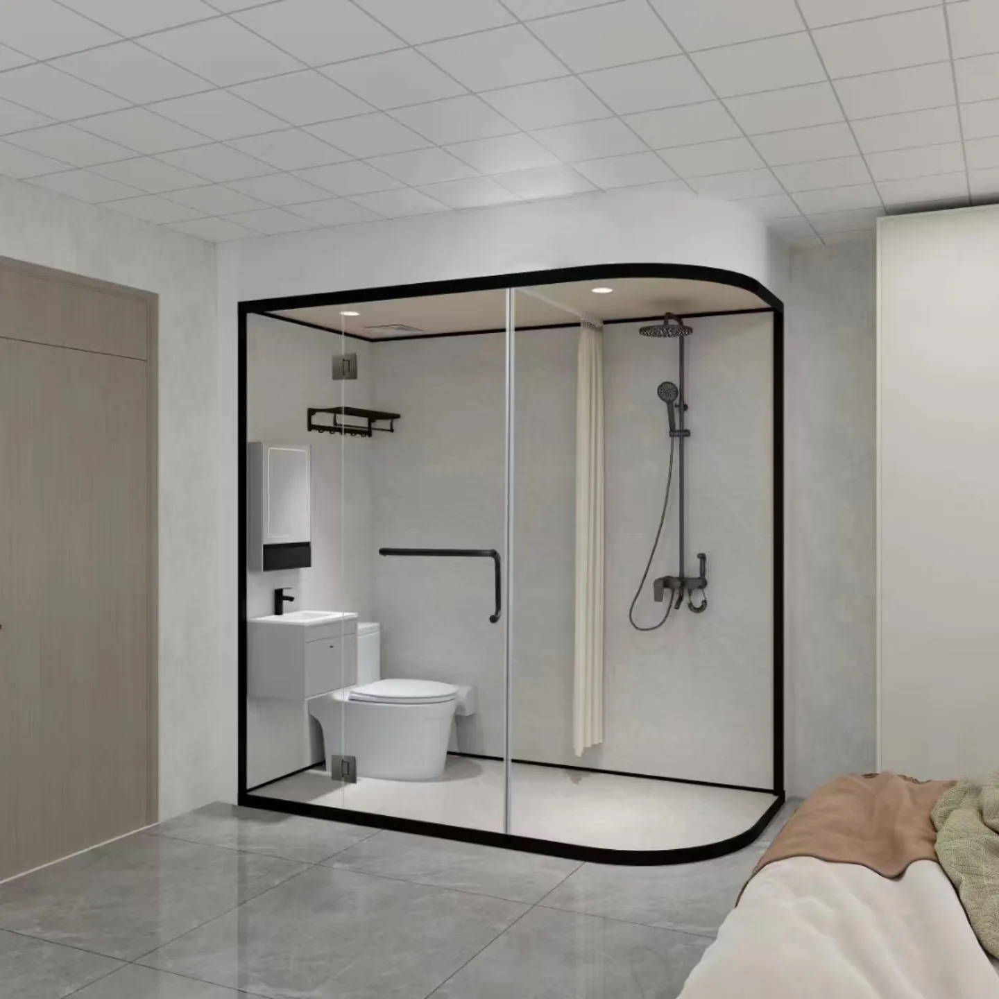 Luxurious Hotel Integrated Bathroom Pod Prefab All In One Modular ...