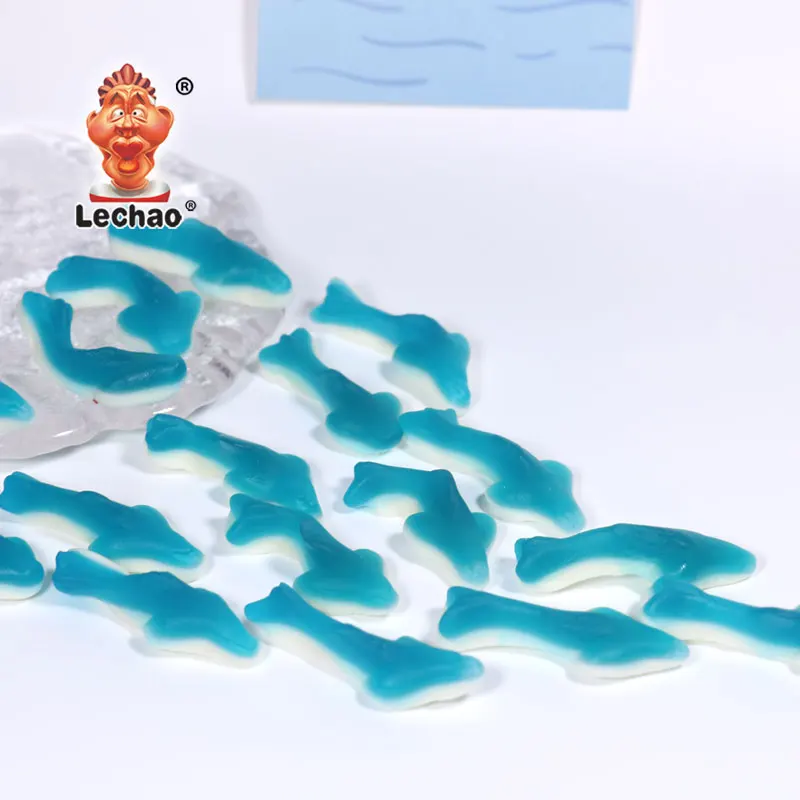 OEM Custom Animal Shape Fruit Gummy Shark Candy Confectionery Sweet Jelly Gummy Candies