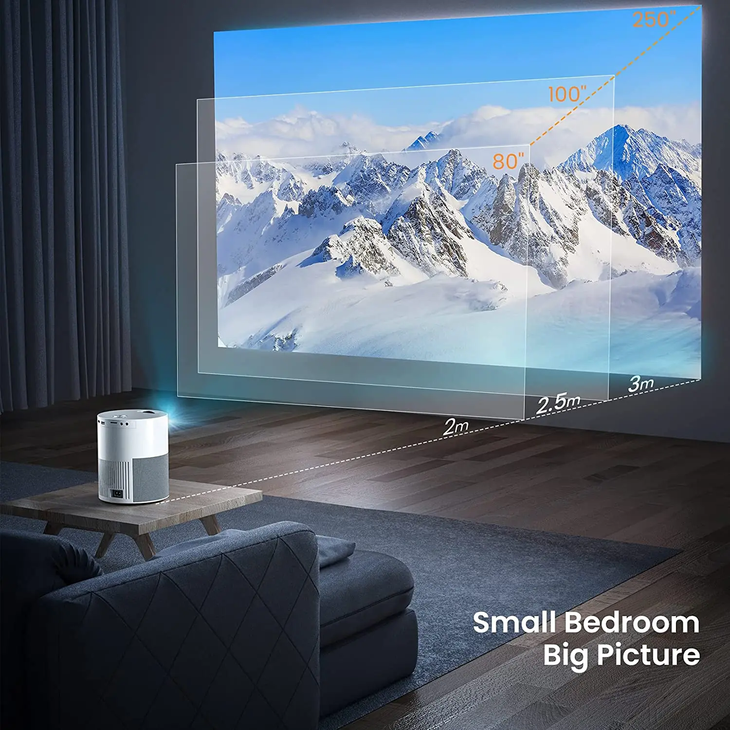 New Arrival Salange P40 Smart Projector 5000 Lumens 1080P Projectors Home Theater Movie Support 4K Projector