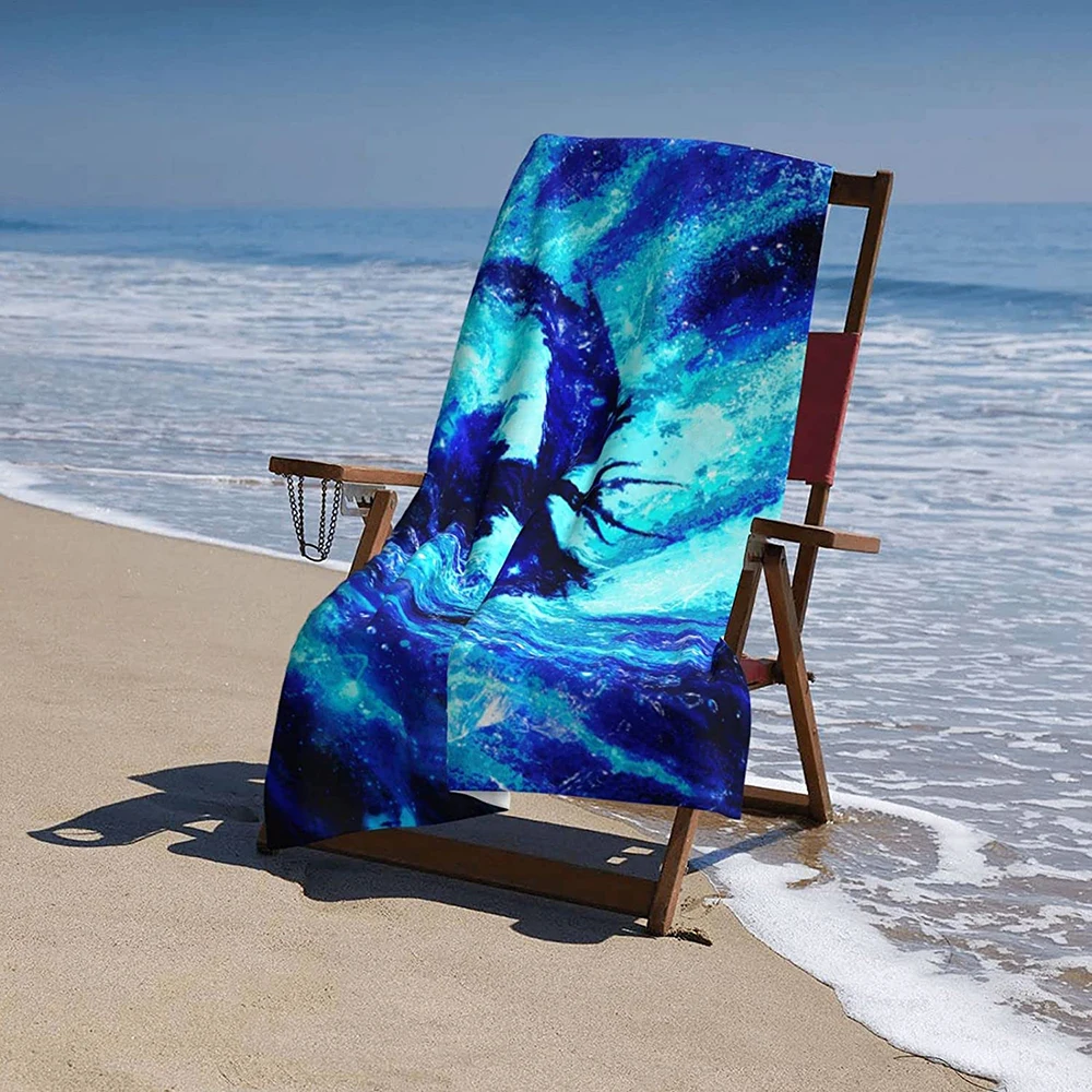 Wholesale Lightweight Sand-Free Microfiber Beach Towels Custom Logo Design Novelty Print Digital Sublimated Personalized details
