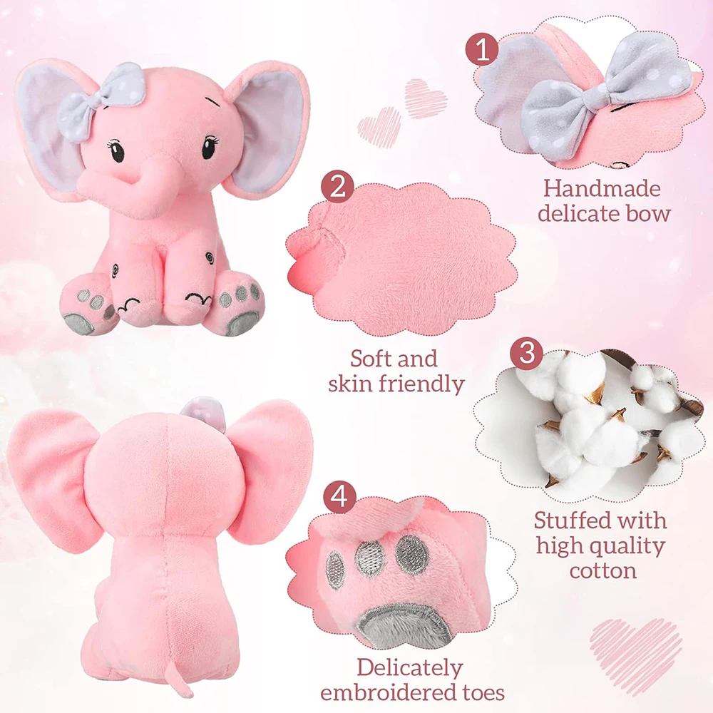 Big Ear Stuffed Elephant Animal Gift Baby Boys Girl ODM Woodland Decor Birthday Party Supplies 30cm Wholesale Elephant Plush Toy