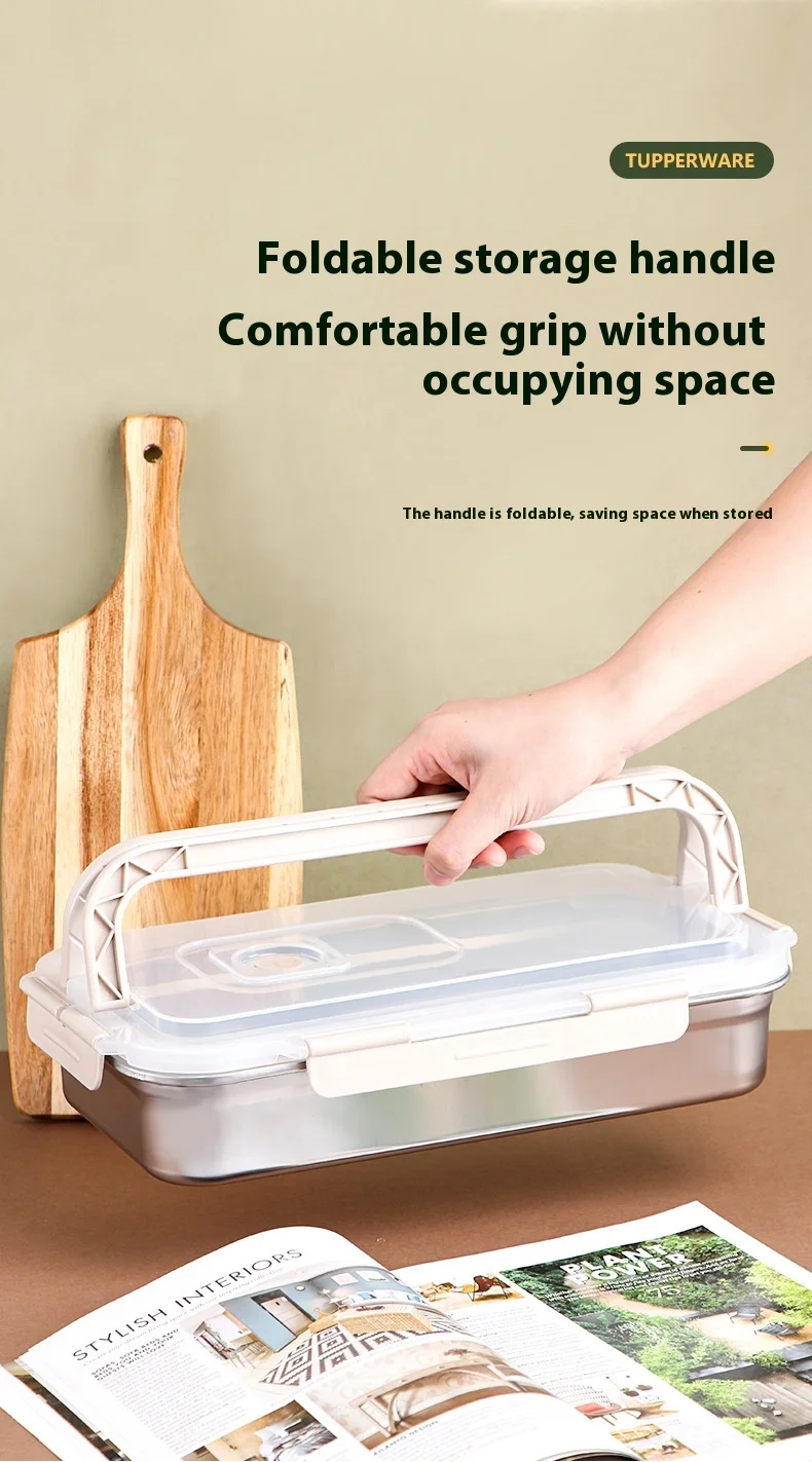 product modern portable stainless steel fresh keeping box square dumpling kitchenware sealed storage for food-11