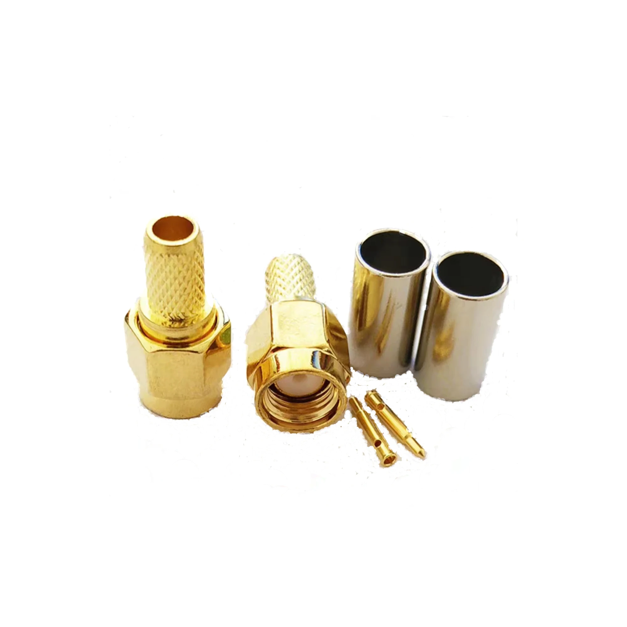 SMA Male Body with Male Pin Crimp 180 Degree for Rg58 Cable