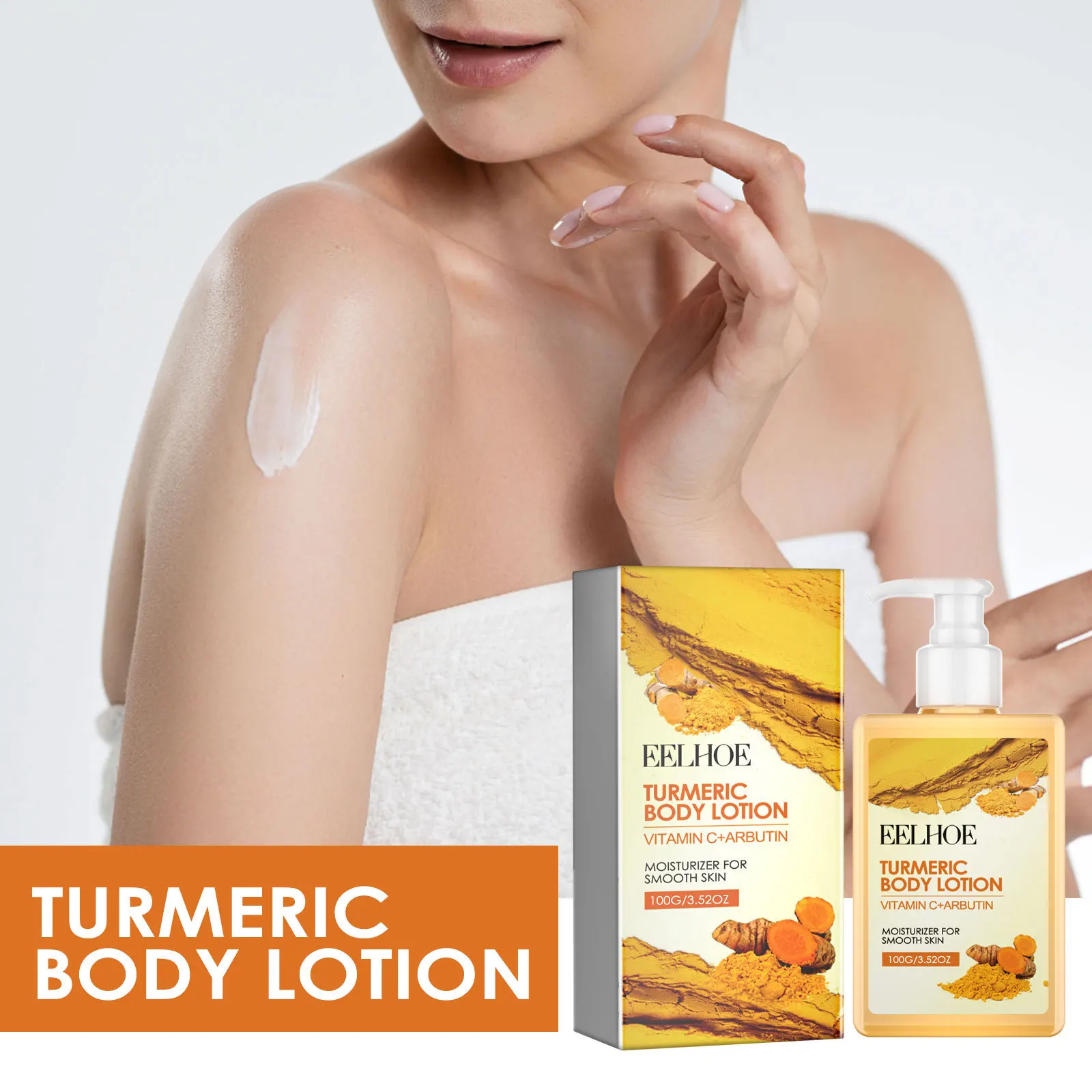 EELHOE Moisturizing Brightening Vitamin C Turmeric Whitening Body Lotion Cream 100ml