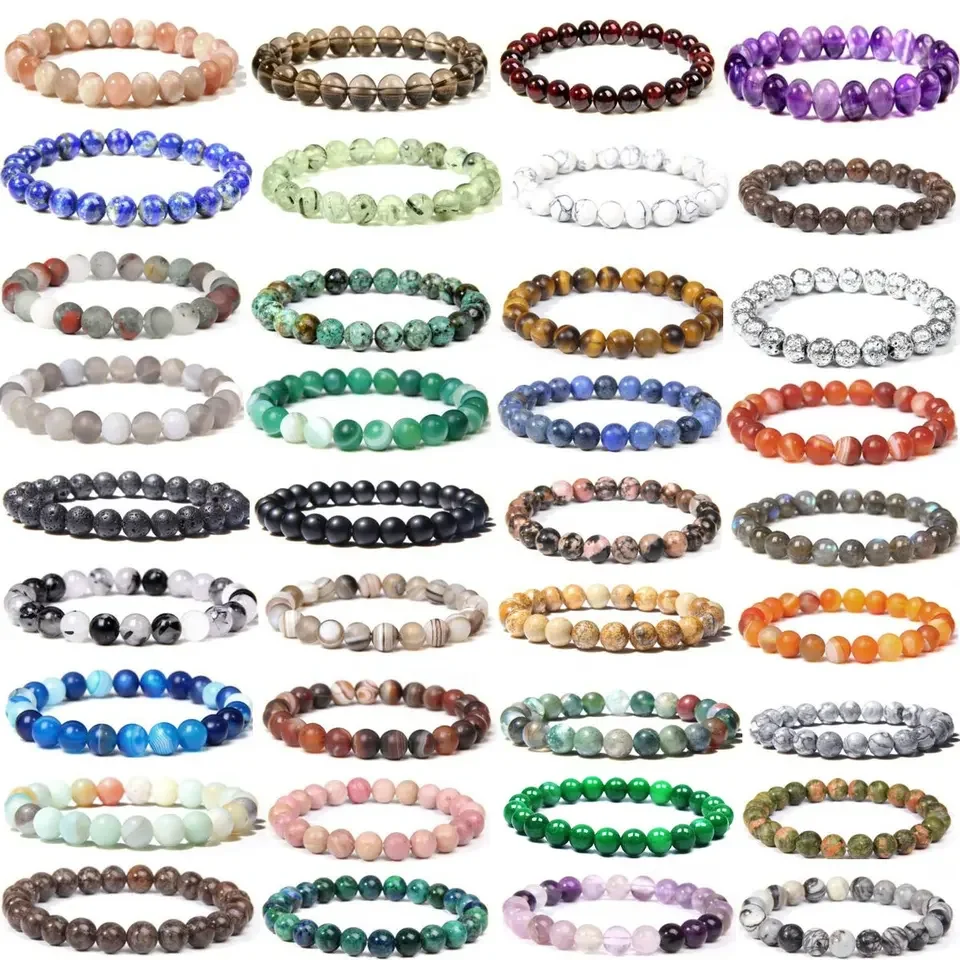 Wholesale Natural Crystal Jewelry 8mm Crystal Bracelet Healing Gemstone ...