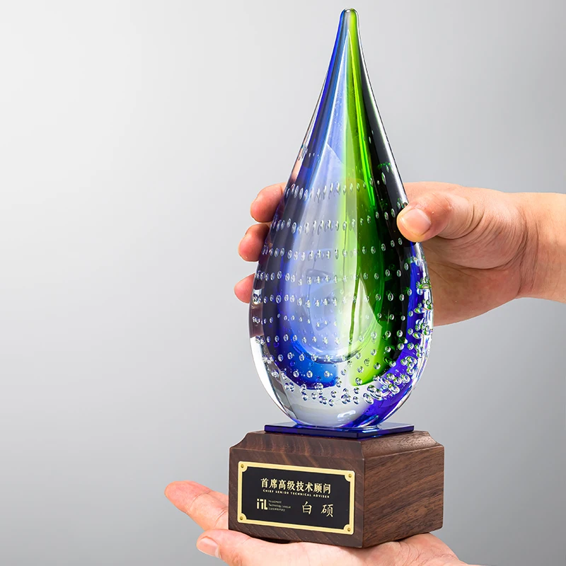 Factory wholesale custom new Hand-made glass trophy factory