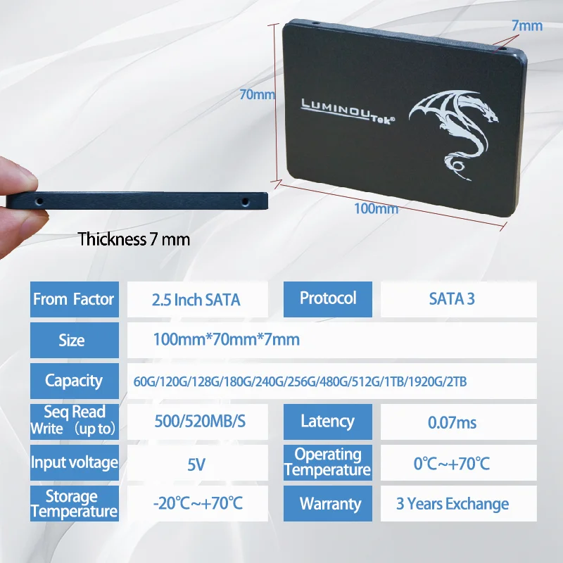 LuminouTek 2.5 Inch SATA3 Internal SSD| Alibaba.com