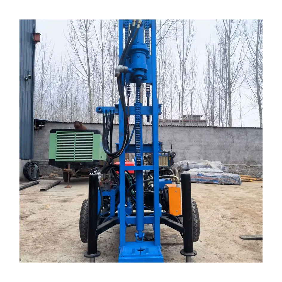 Convenient hydraulic drilling rig wheeled drilling rig water well ...