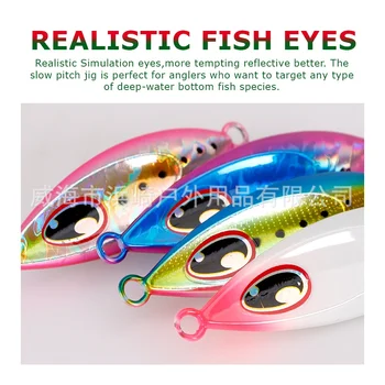 Slow-Sinking Biomimetic Water Drop Iron Plate 40g-100g Slow-Rolling Lure UV Glow Cod Grouper Boat Fishing Artificial Fishing – Lure – view 3