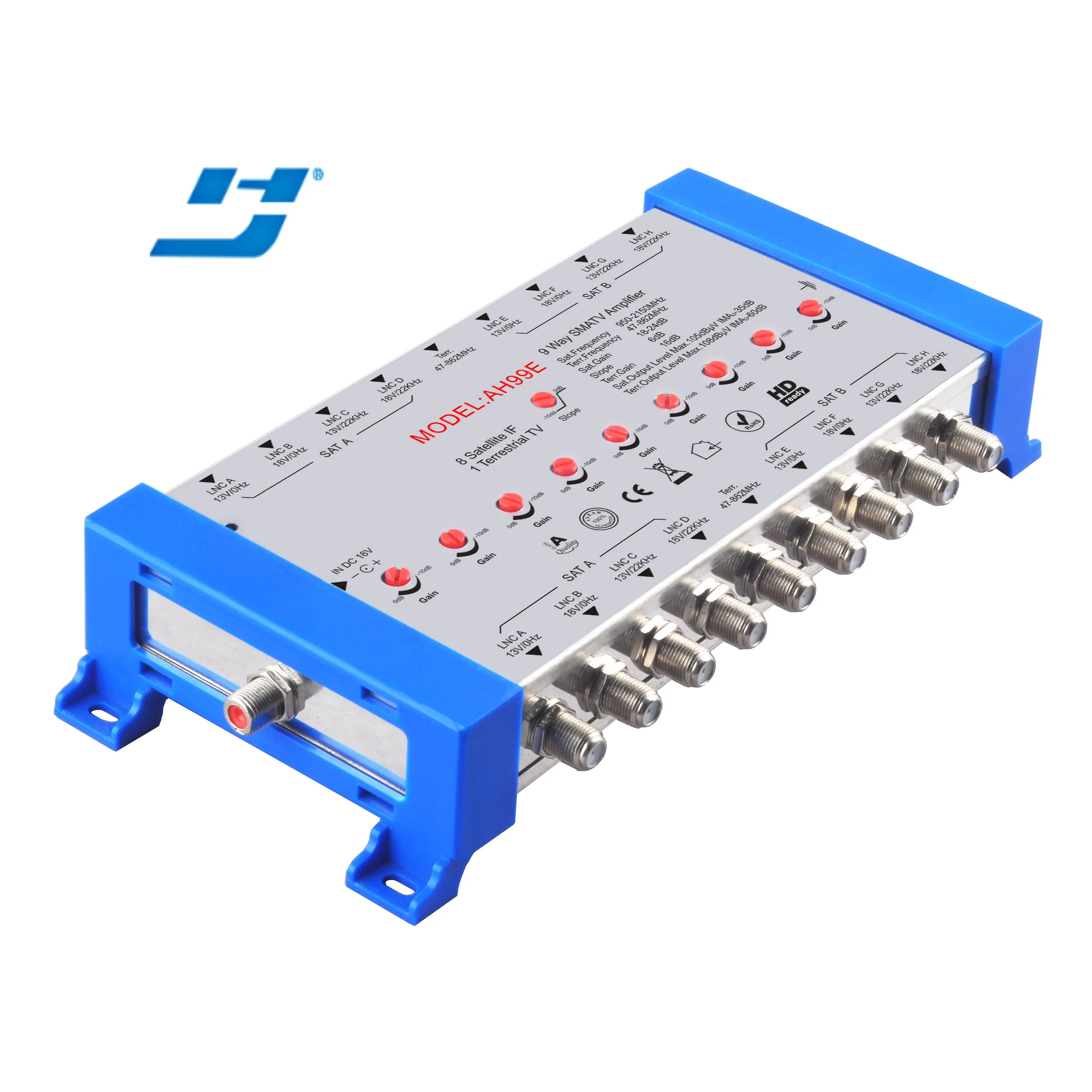 Best Price 9 Inputs 9 Outputs Satellite Amplifier   signal Amplifiers Satellite Internet Satellite TV  Antenna Amplifier
