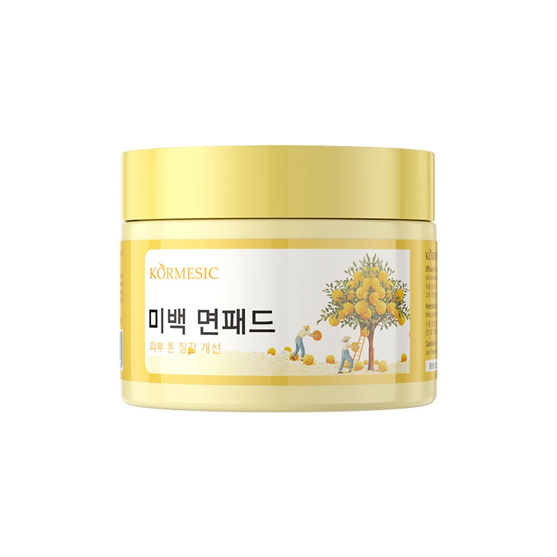 Private Label KORMESIC Line Smoothing Daily Salicylic Acid Oil Control Cotton90% Pomelo Whitening Cotton Tablet