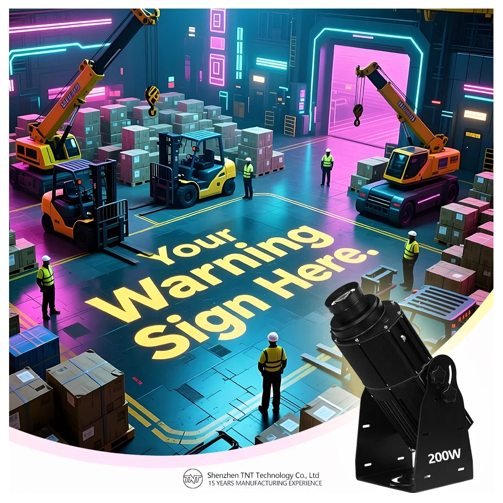 TNT 200W IP67 Outdoor LED Advertising Gobo Projector Light Customizable Logo Waterproof Floor Lamp with Glass Body CE Certified
