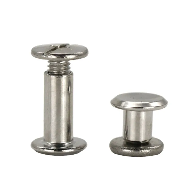 Fastener Product SS304 M4 M6 M8 Flat Stainless Steel Chicago Screw for Leather
