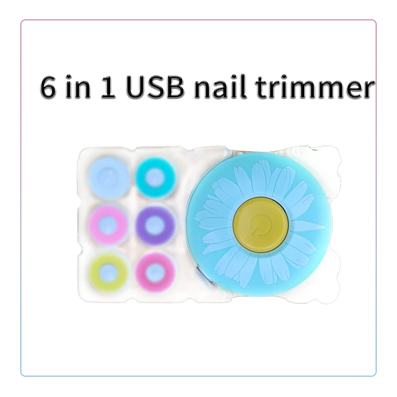 HJS Customized USB  Electric Auto Manicure New 6 in 1 Electric Babe Care Nail Clipper Safe Kids Nail Cutter Baby Nail Trimmer