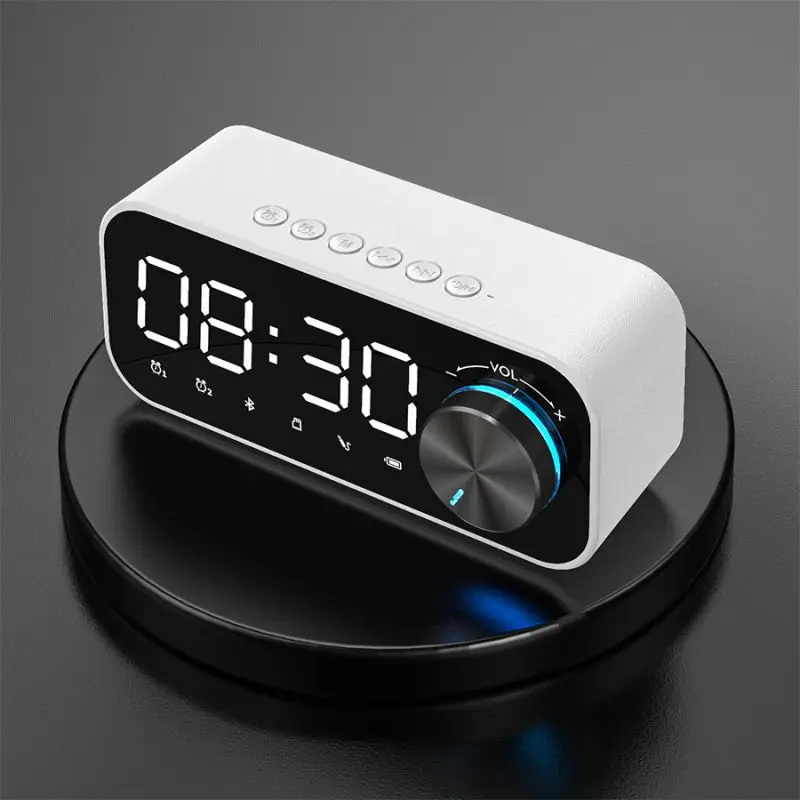 
 B126 2020 New Wireless BT Speaker Alarm Clock Digital Display LED Subwoofer Music Player Mini BT Speaker  