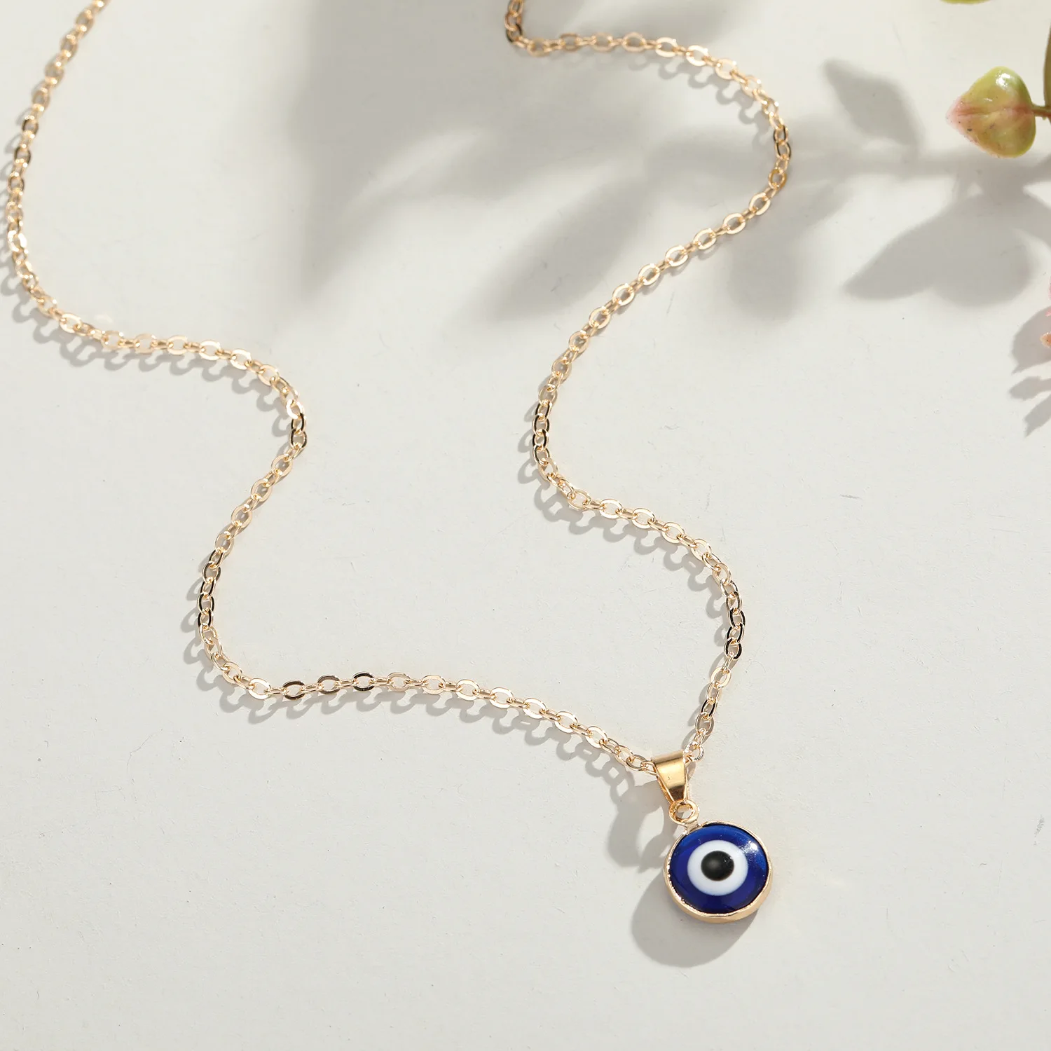 Drop Shipping Turkish Blue Eye Pendant Necklace Simple Wrapped Eye Necklace for Women