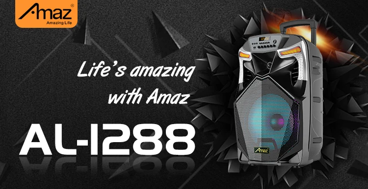 Amaz Oem Private Model Rechargeable Trolley Speaker Portable 12 Inch Bt ...