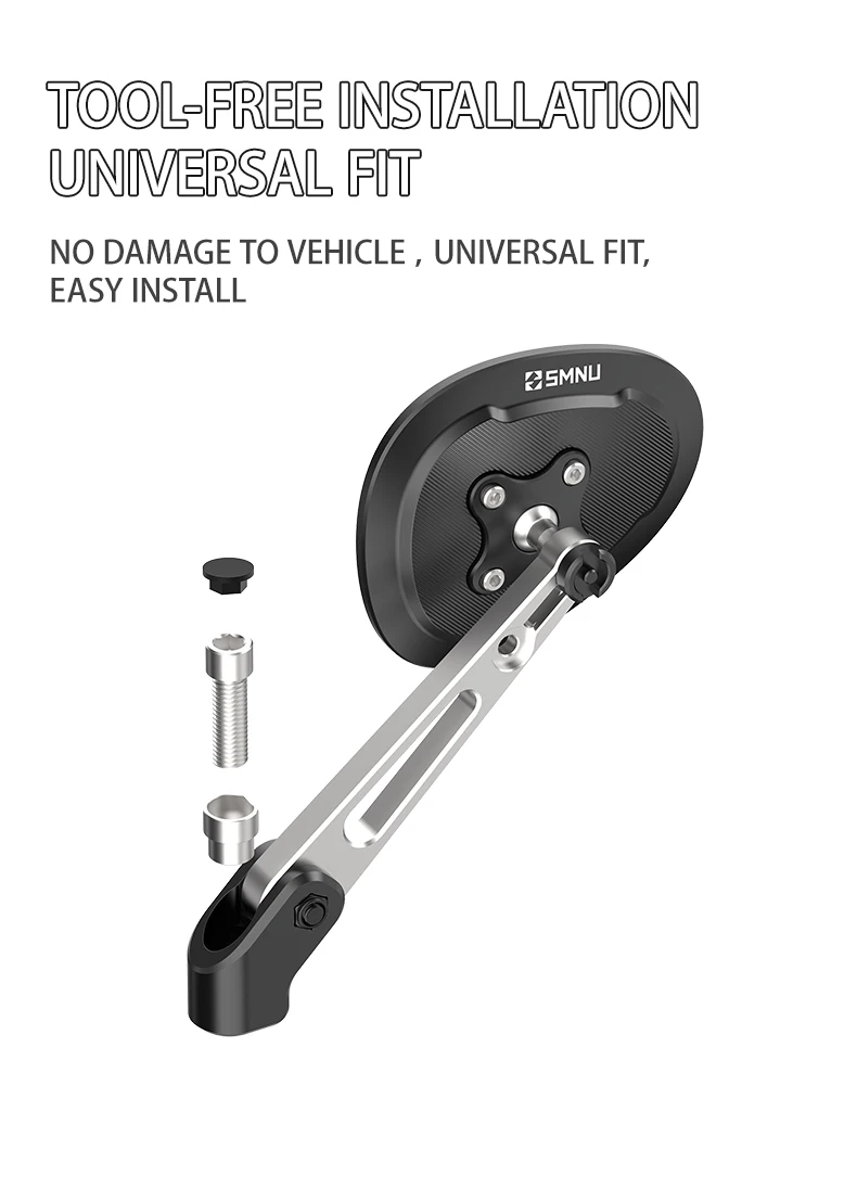 product smnu motorcycle mirror with expansion ball head base handlebar mirror hydrophobic motorcycle aluminum alloy rear view mirror-8