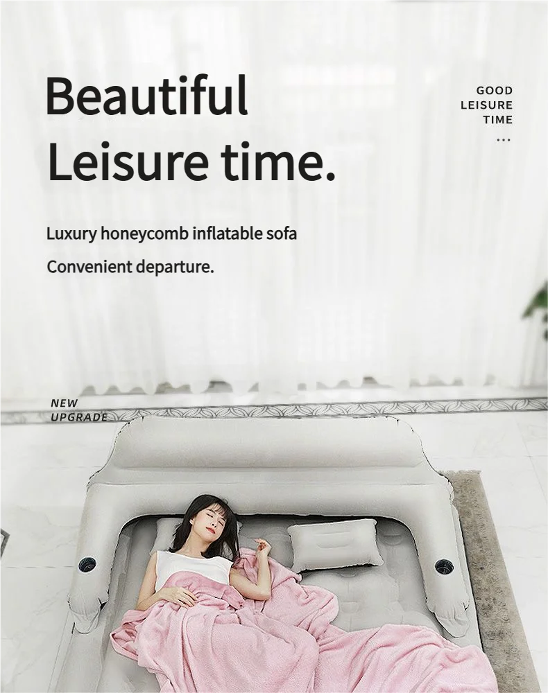 Design moderno Double Air Bed Colchão alta dobrável inflável para atividades ao ar livre para parques de campismo