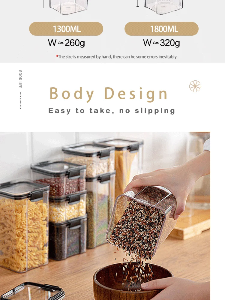 Airtight Food Storage Containers Set For 4pcs Airtight Containers For Cereal Spice And Pasta