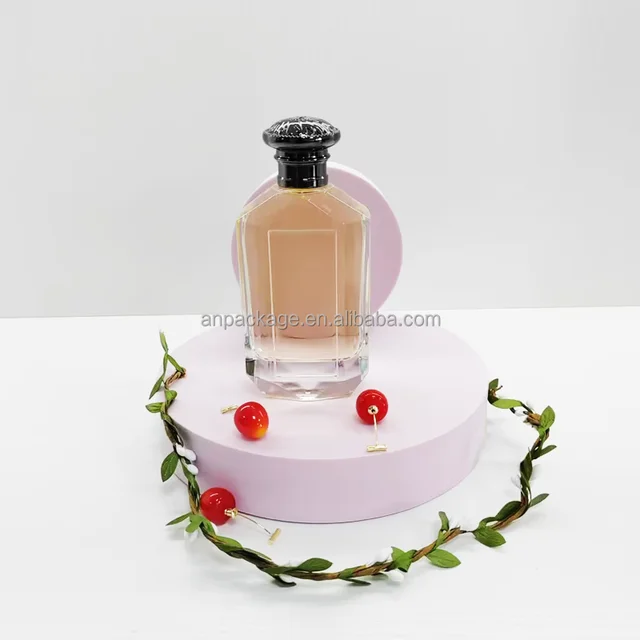 frosted luxury essential oil perfume bottle with glass sticker Irregular classic custom perfume bottles glass bulk