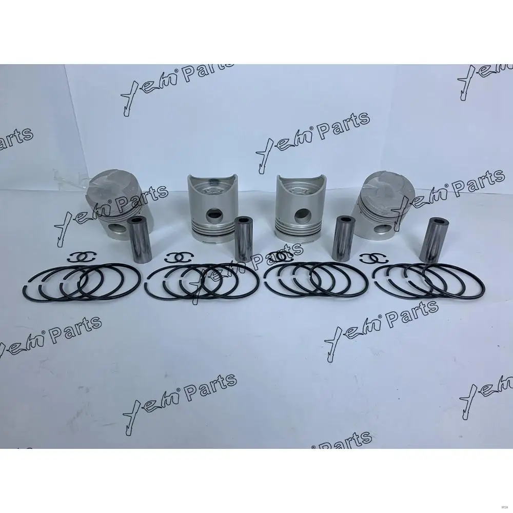 Engine Piston Kit With Pin CIR-CLIP Fit for Isuzu DA220 Forklift Excavator & Skid Loader Engine