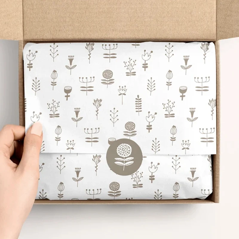Custom logo Printing 17 Gsm  Biodegradable Packaging Paper White Silk Wrap Papers Tissue Paper for Flower
