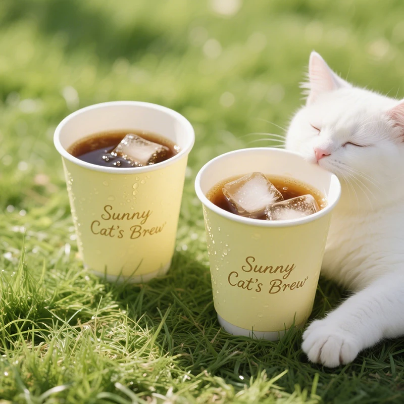 product wholesale custom pattern pe coated smoothies bubble tea paper cups luxury two layer branded iced coffee paper cup with logo-4