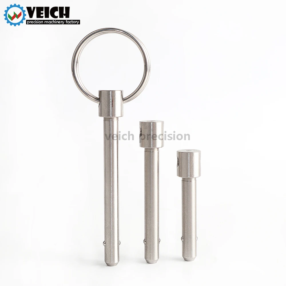 High Quality QB115.1 Dia5~16mm All Stainless Steel Solid Quick Release Pins Spring Ball Lock Pins With Ring