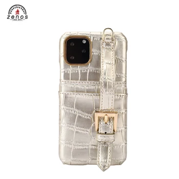 Zenos New Design Alligator Emboss Phone Case With shoulder strap Mobile Phone Wallet Removable Strap For Iphone 11  series