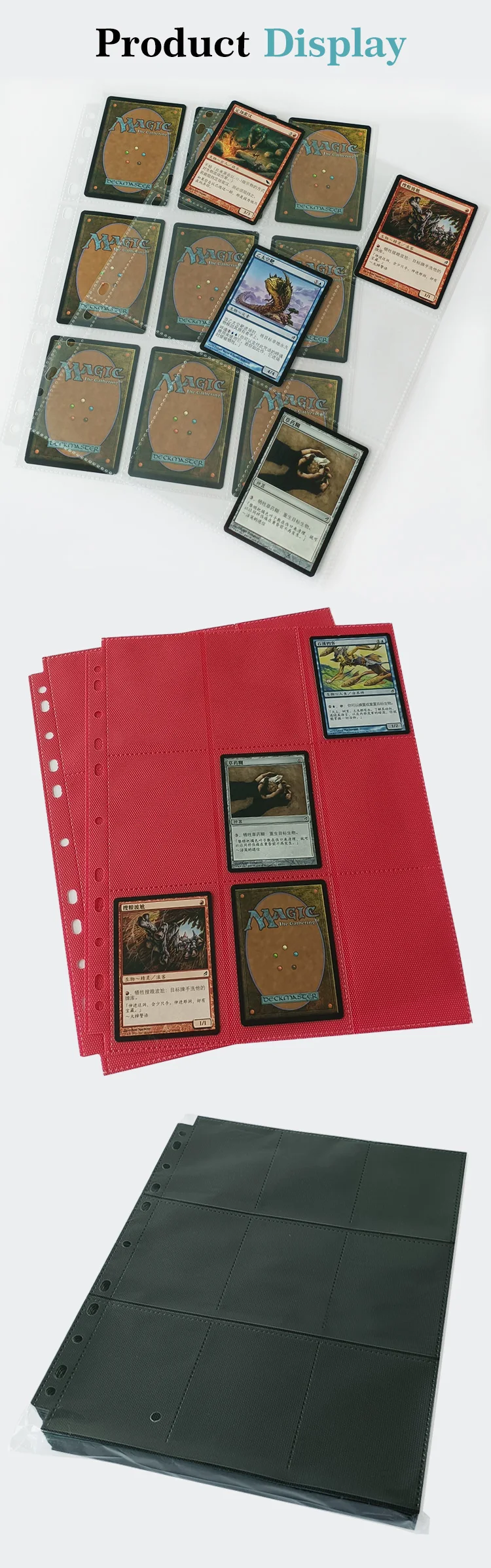 High Quality Game Card Sleeves Protector 9 Pocket Card Holder Top Loading Pocket Trading Card