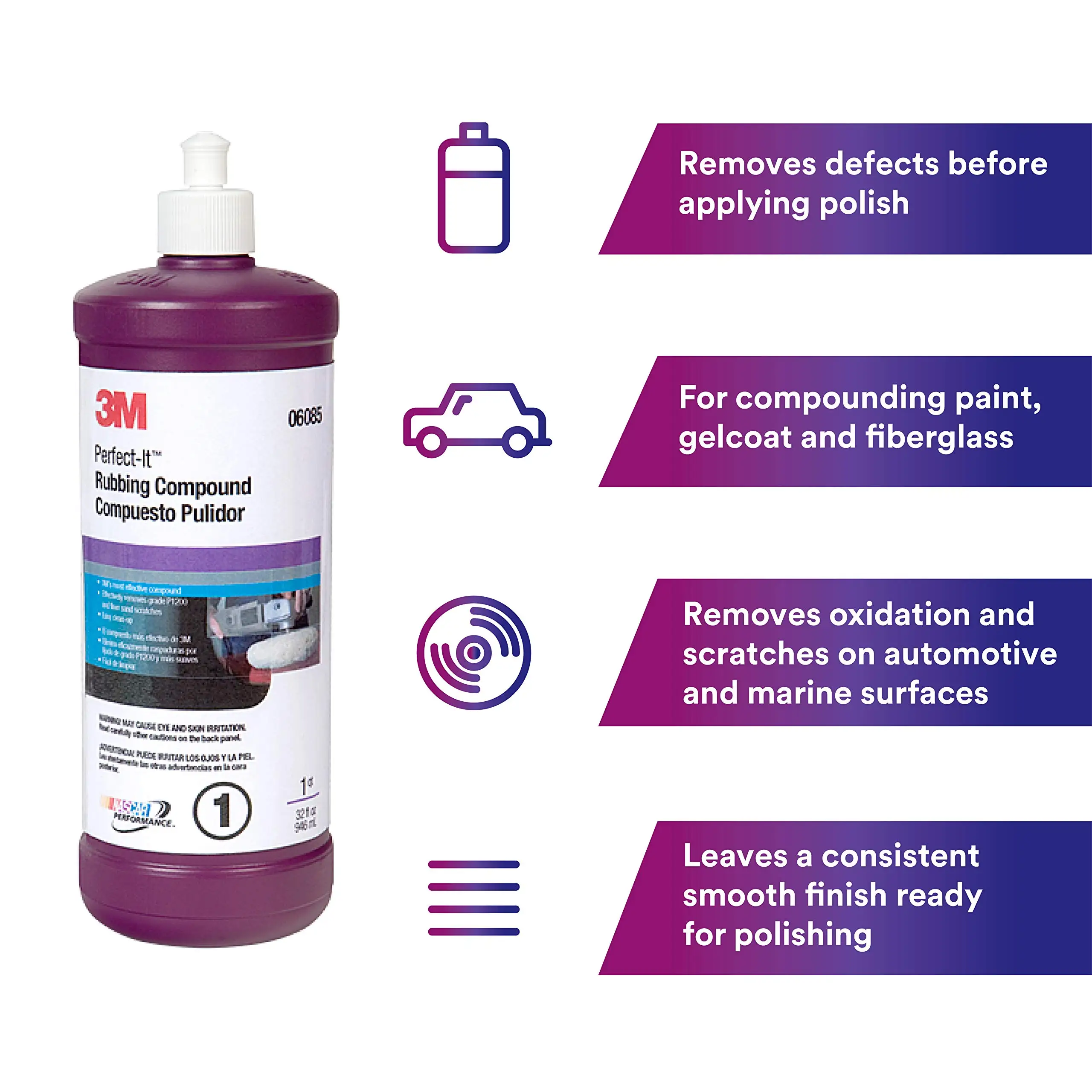 3m Perfectit Rubbing Compound & Machine Polish Kit 1 Qt Each 06085 For