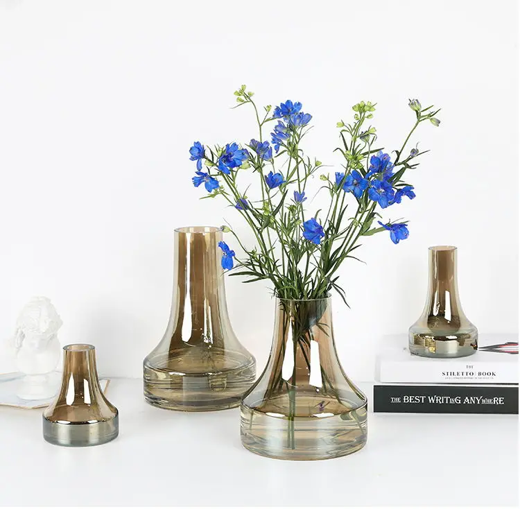 3pcs Vase à Fleurs en Verre, Vase decoratif Design Transparent
