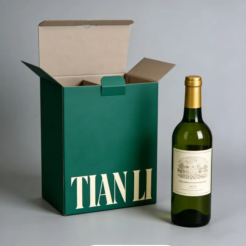 Scatola per spedizione personalizzata a colori pieni e dimensioni personalizzabili, prodotta in fabbrica, per bottiglie di vino – imballaggio ondulato, scatola per 2 bottiglie di vino