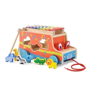 Multifunctional Wooden Building Blocks Cartoon Animal Shape Matching Educational Toys Enhances Baby's Intelligence for Children