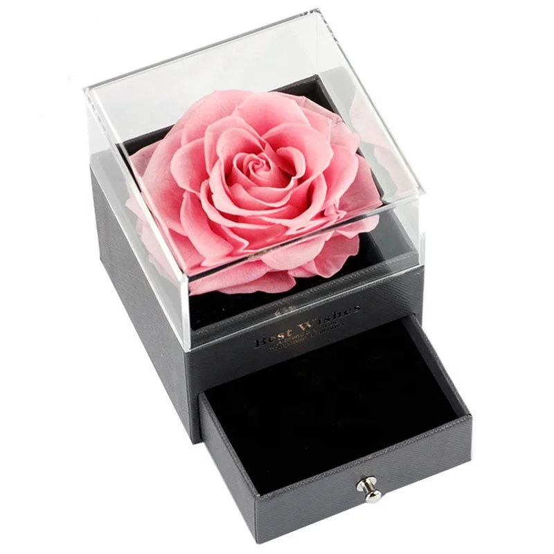 Preserved Flower Valentine Gift Eternal Rose Jewelry Box Wedding Ring Box The Preserved Rose