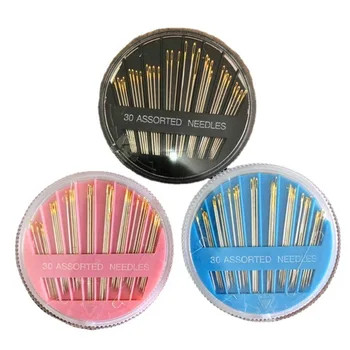 30 pcs/set Embroidery Mending Craft Quilt Case New Chic Needles Gold Tail Assorted Hand Sewing Needles