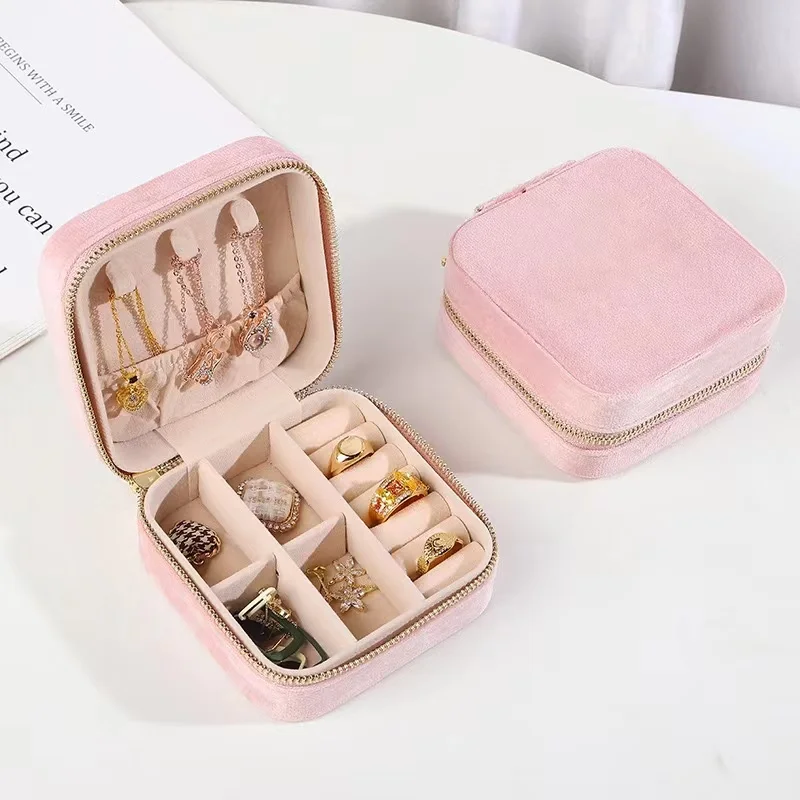 Forte Square Portable Jewelry Box Packaging Organizer With Zipper ...