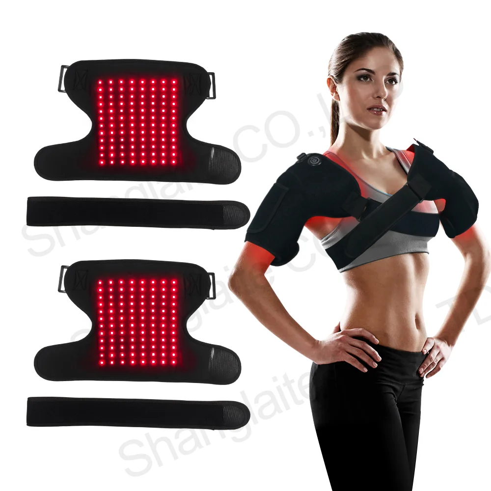 ODM OEM Led Light Therapy Device Pain Relief Heating Pad 660nm 850nm Red Infrared Light Belt Wrap for Shoulder