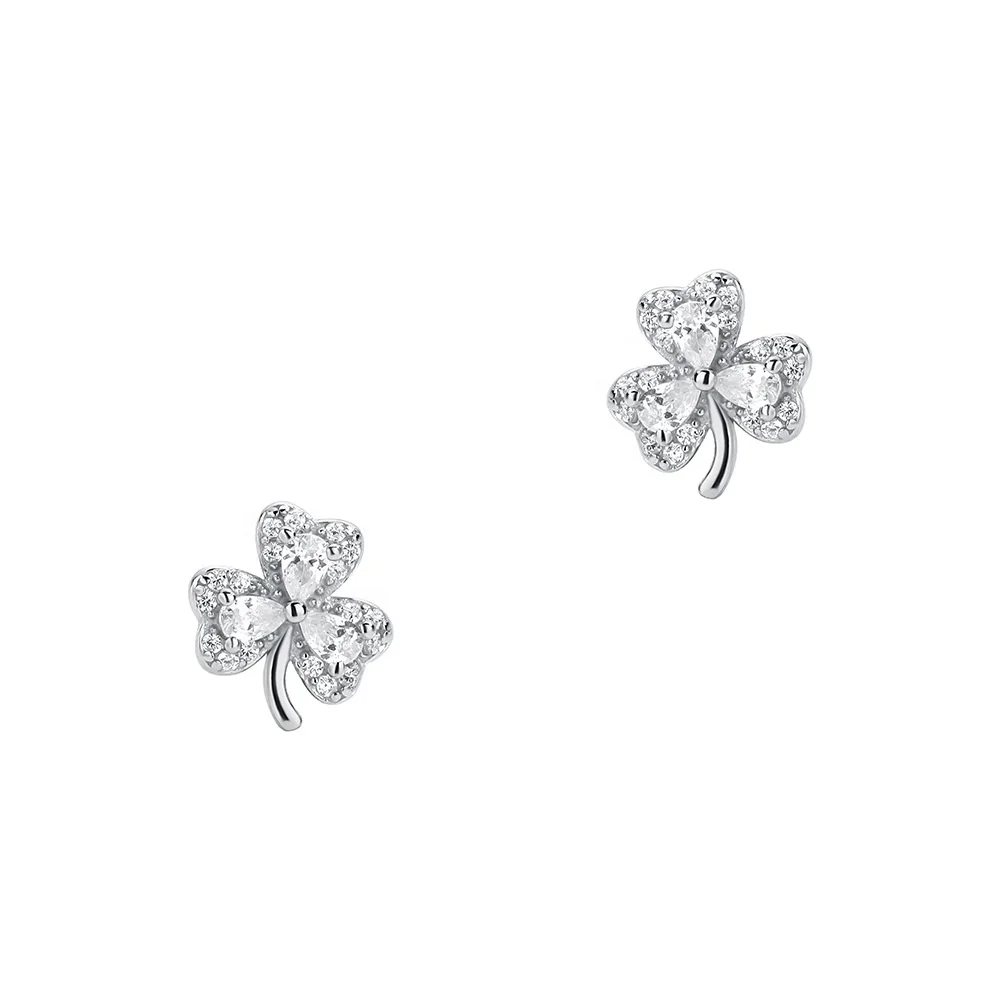アクセサリー clover Ear Accessories Wholesale Jewelry Superflash Zircon Lucky