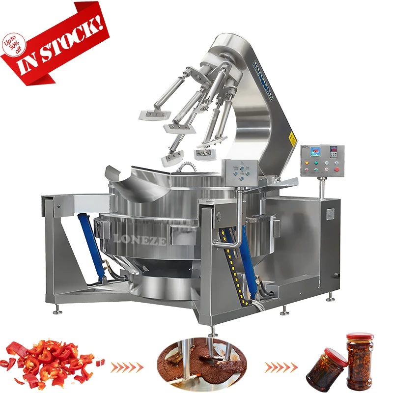 Automatically Control Mixing Speed Caramel Chili Sauce Cassava Flour Industrial Large Cooking Mixer Machine With Stirring