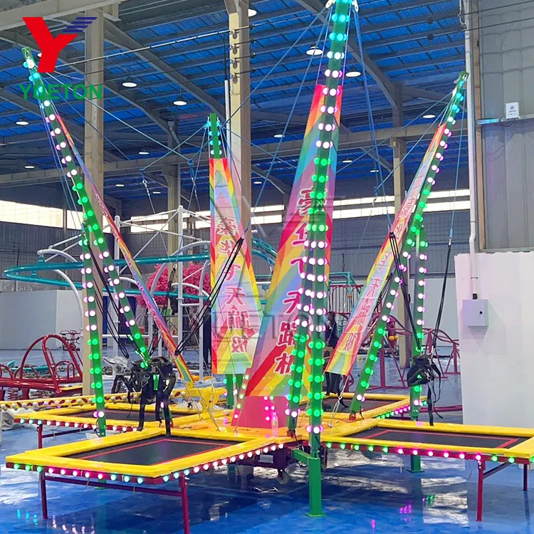Amusement Park Ride 4 in 1 Bungee Trampoline Bungee Jumping Machine